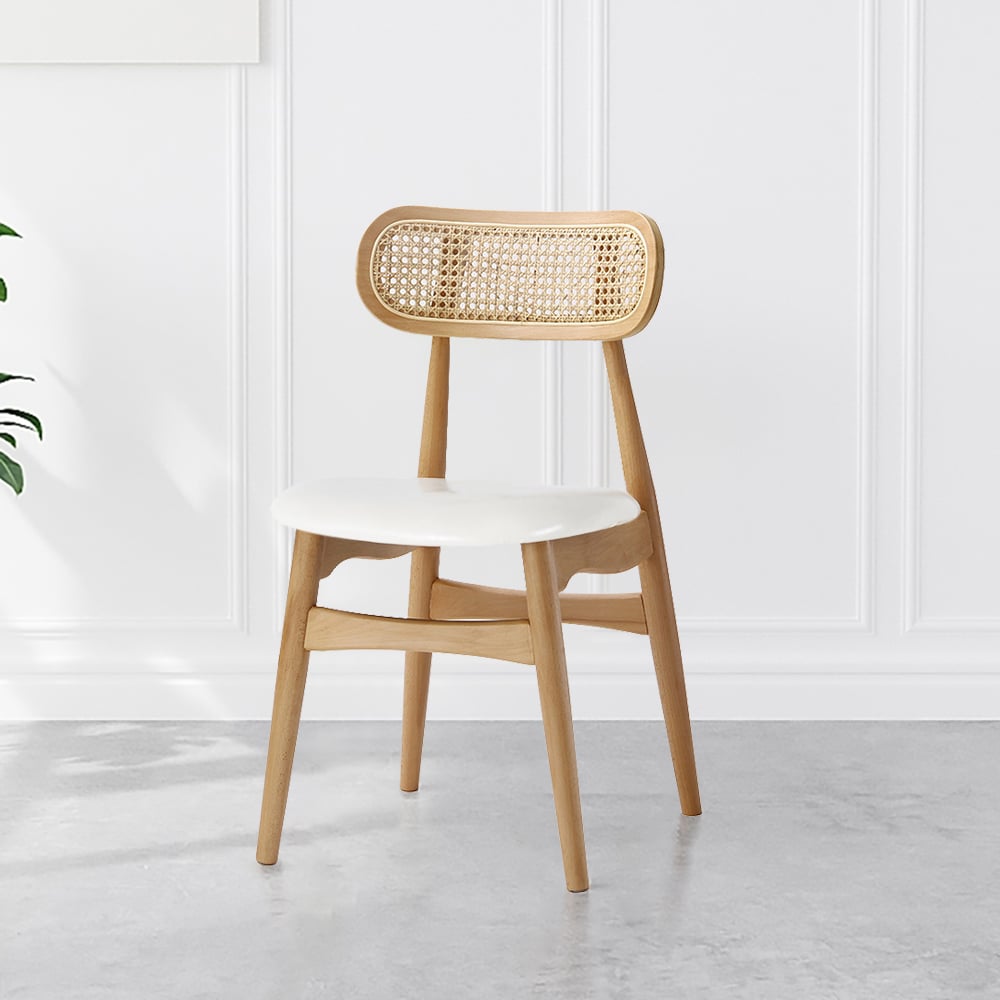 Japandi Rattan Upholstered Chair - Japandi