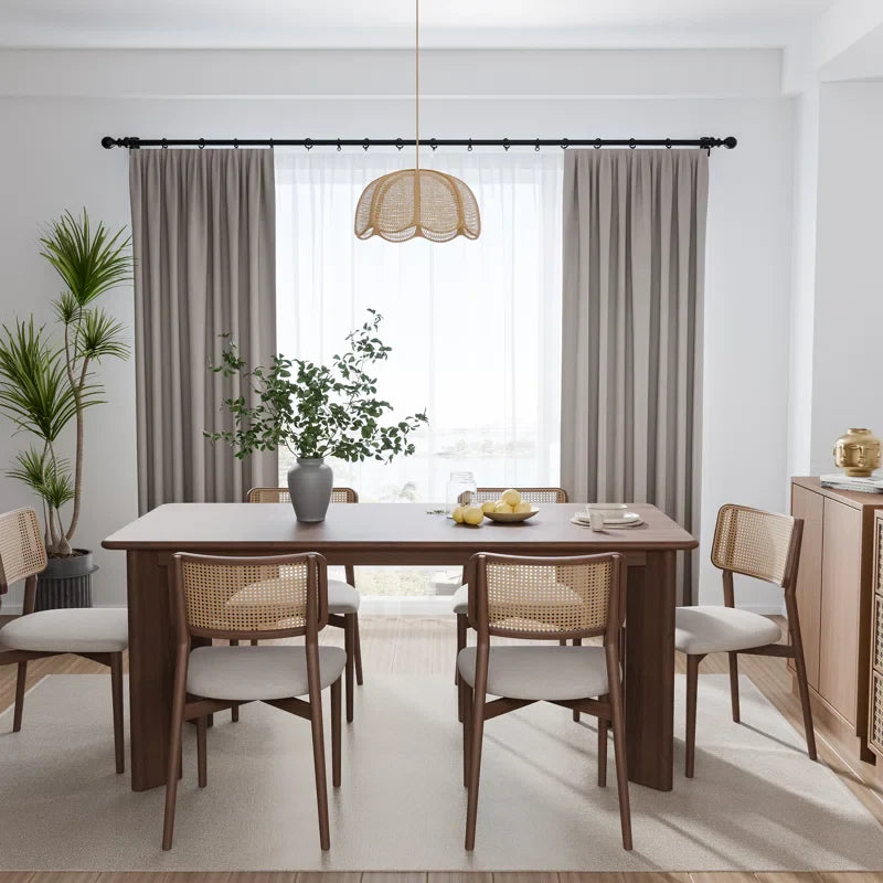 Rectangular Wood Japandi Dining Table with Four Legs - Japandi