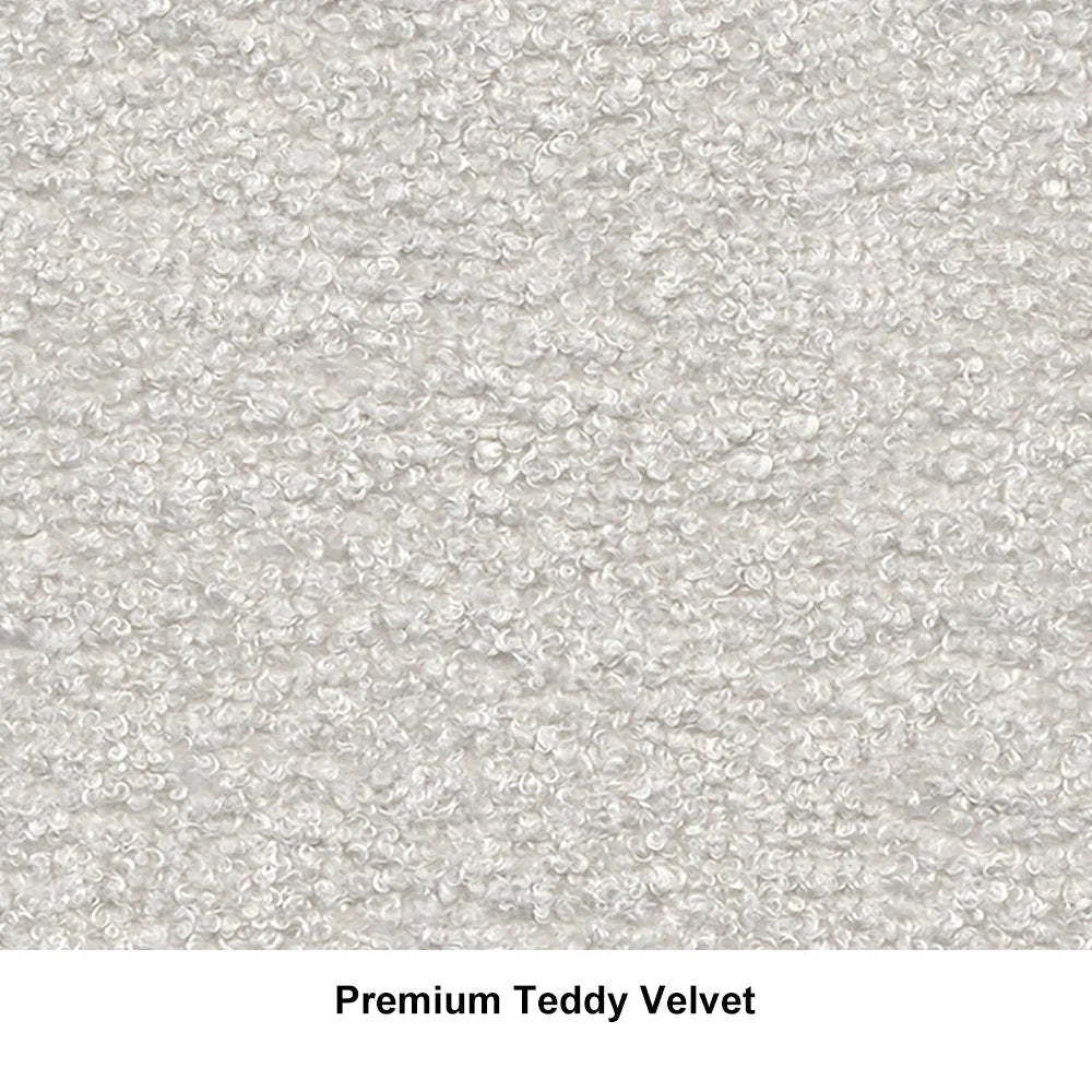 Japandi Teddy Velvet 3 Seaters Curved Sofa - Japandi