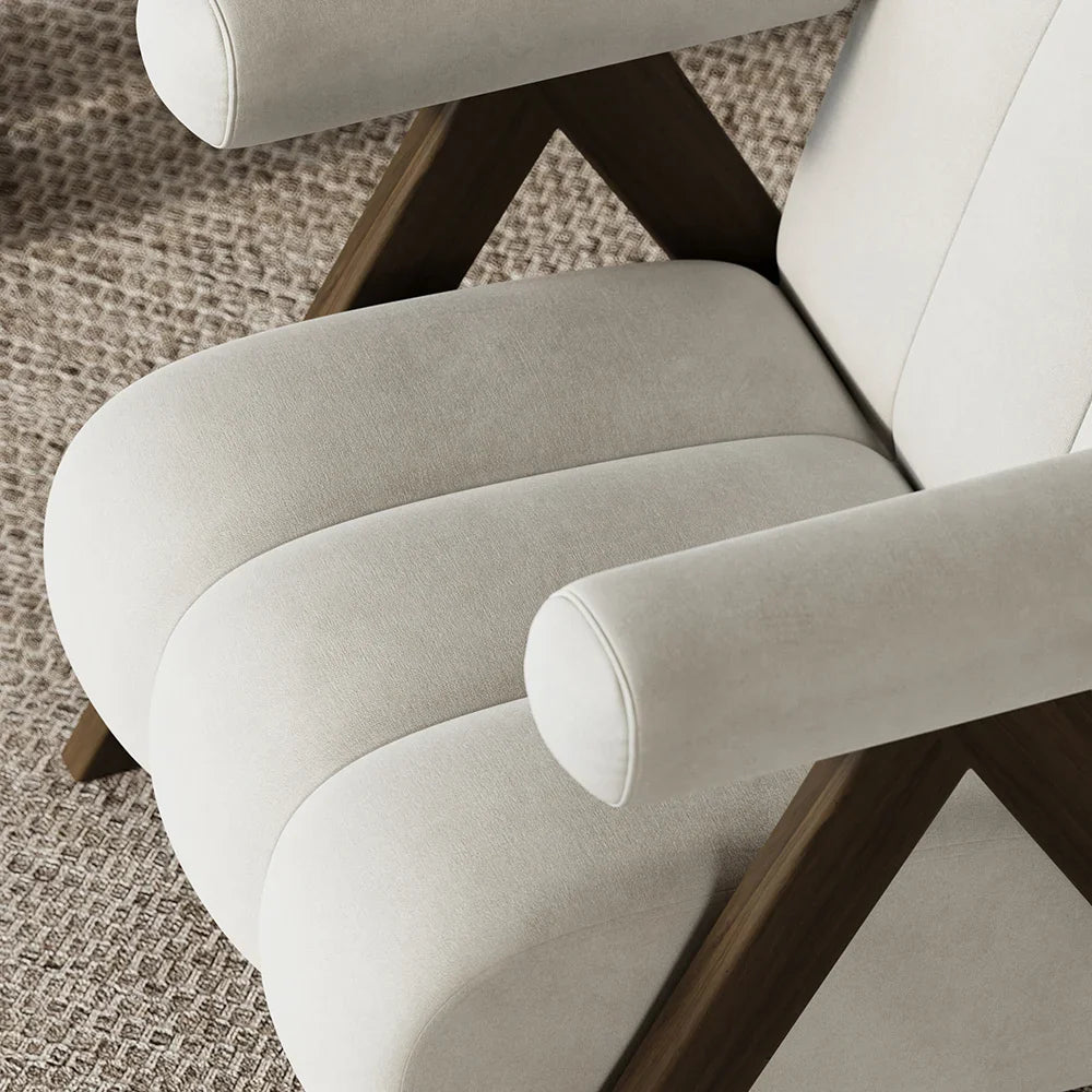 Japandi Beige Accent Chair - Japandi