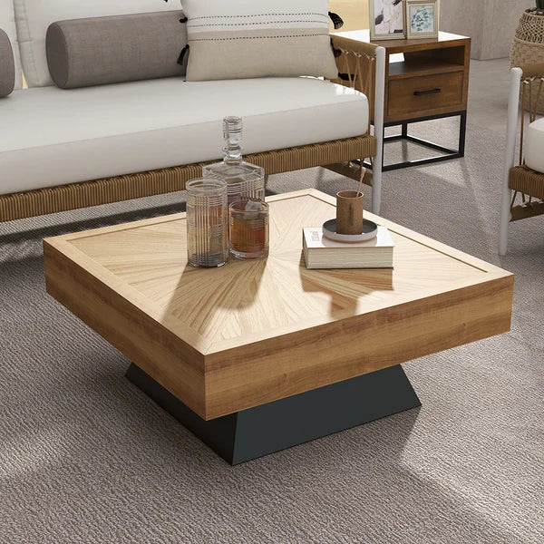 Japandi Square Wood Coffee Table - Japandi