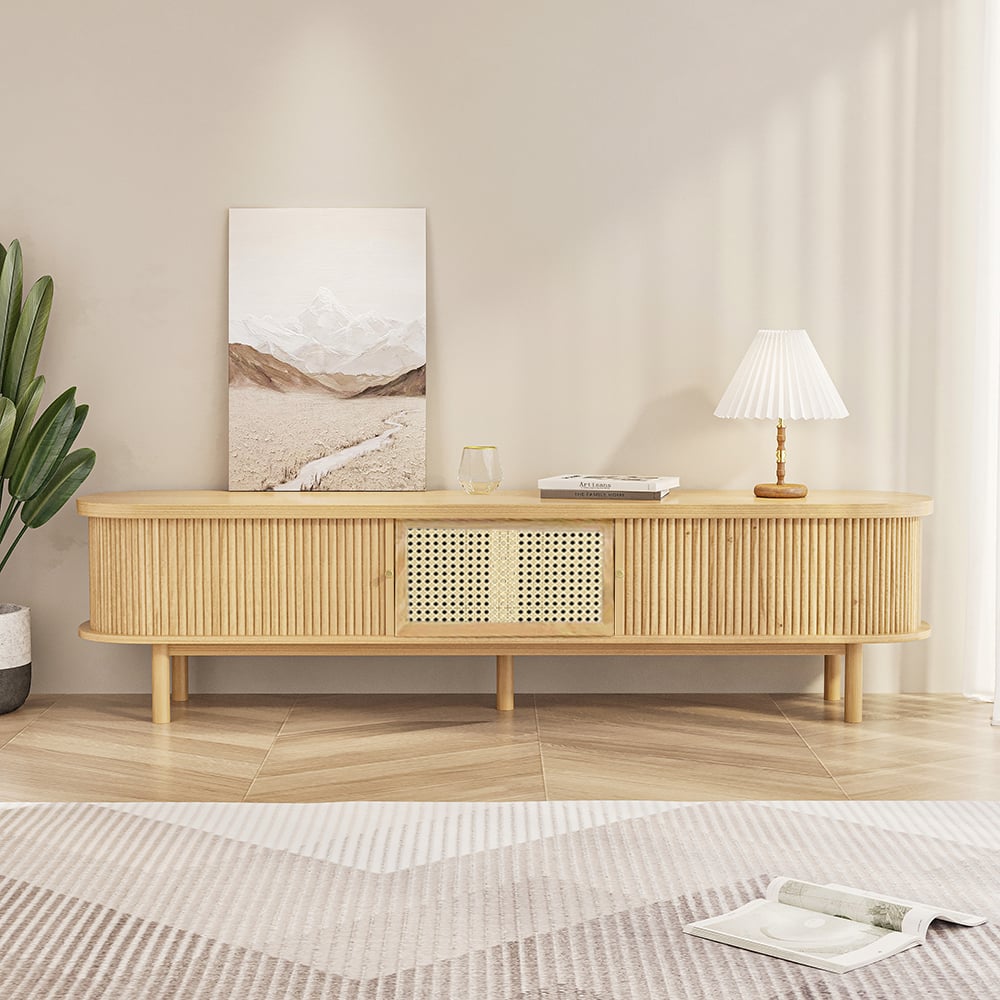 Japandi Rattan TV Stand - Japandi