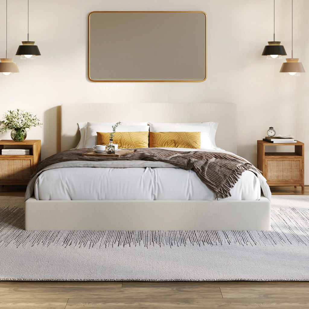 Japandi Linen Bed - Japandi