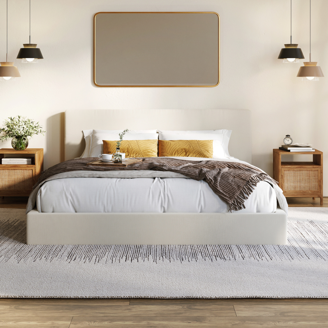Japandi Linen Bed - Japandi