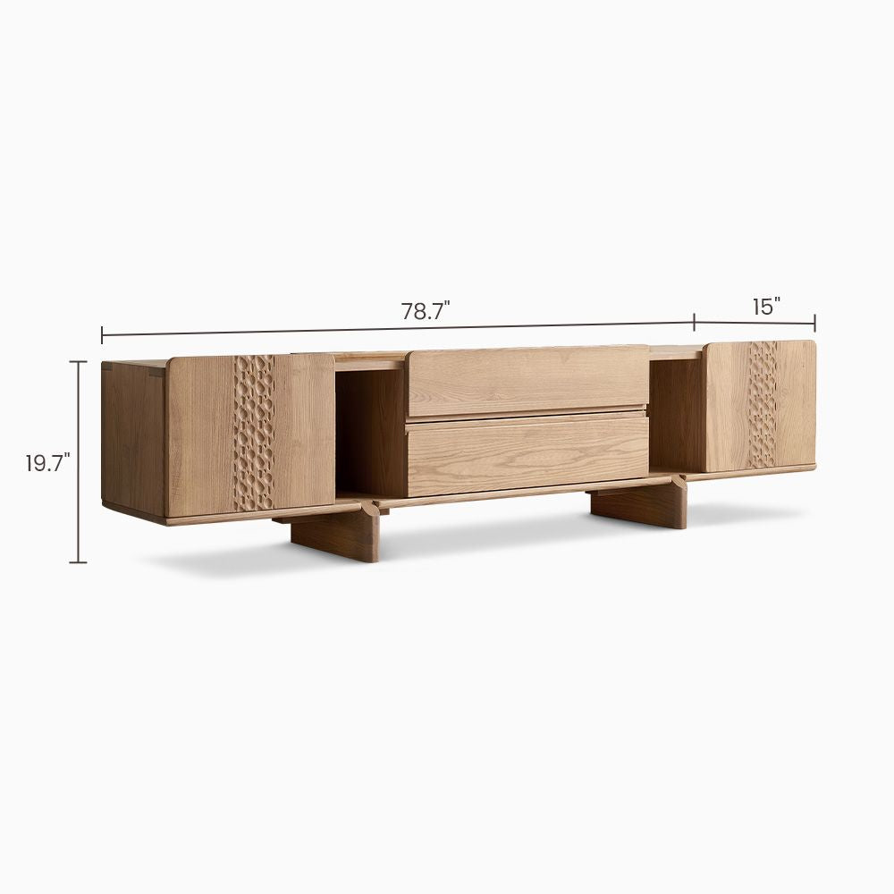 Japandi Ash Solid Wood TV Stand - Japandi
