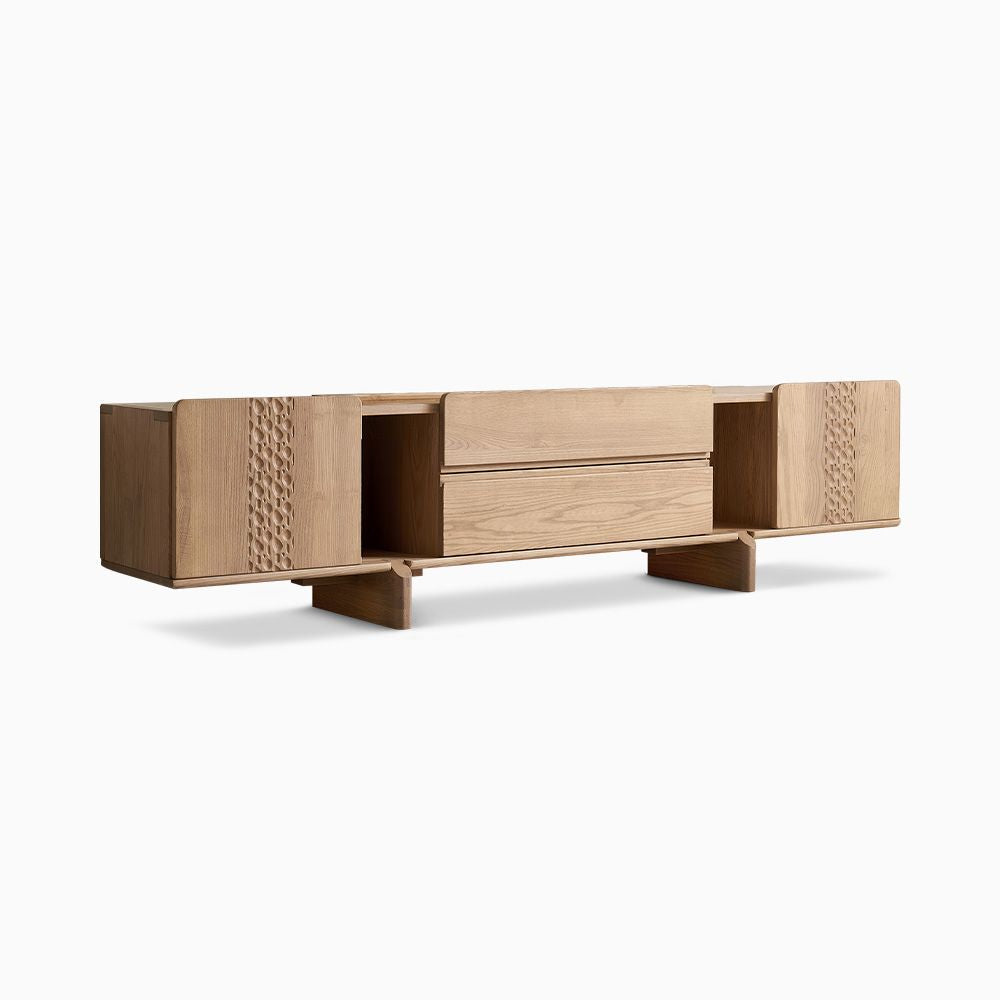 Japandi Ash Solid Wood TV Stand - Japandi