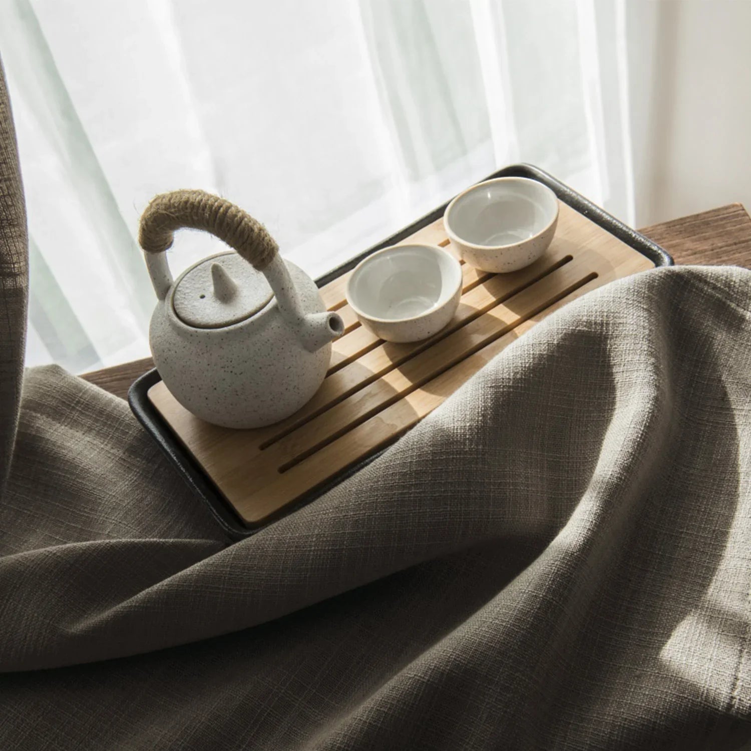 Japandi Custom Linen Blackout Curtains - Japandi