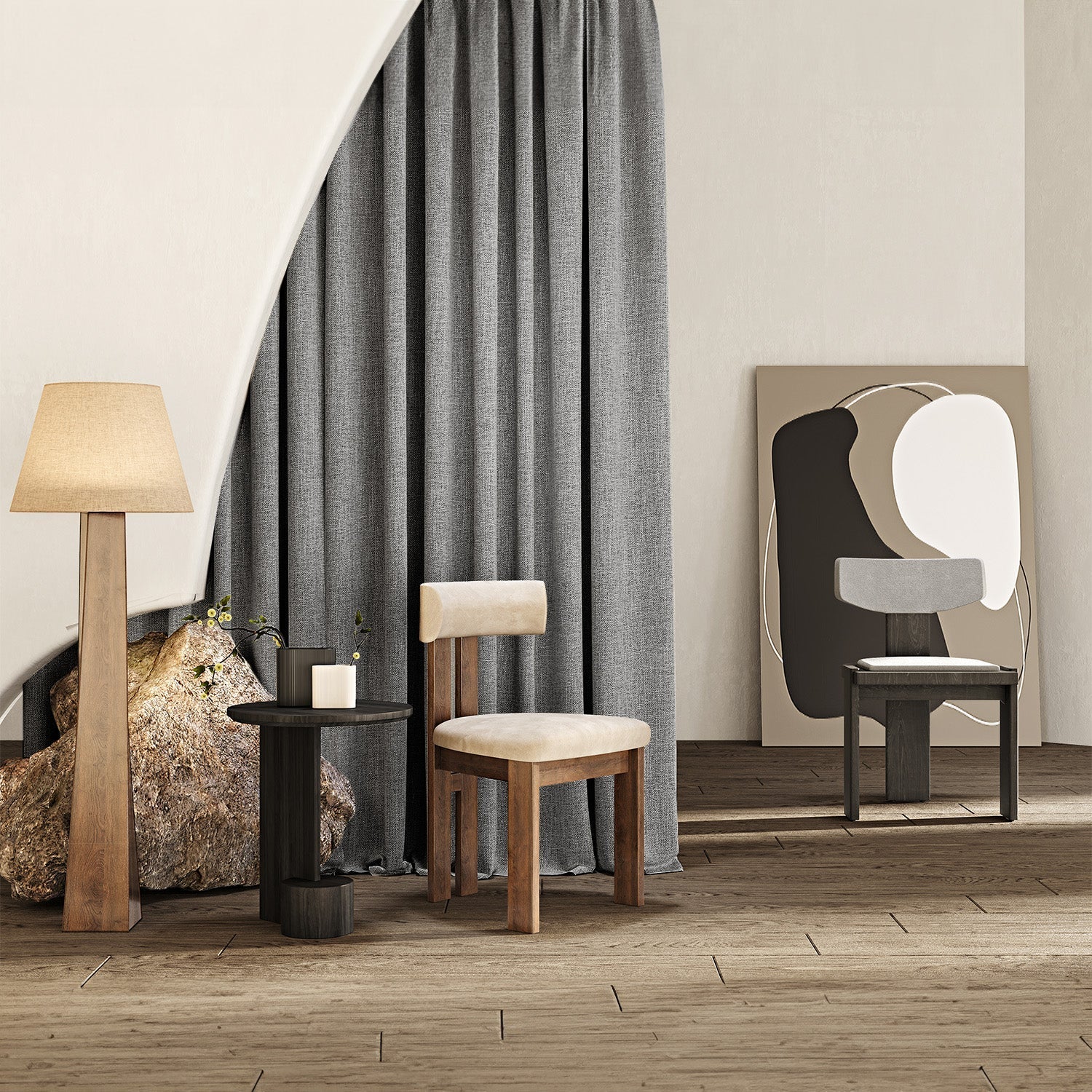 Japandi Custom Linen Total Blackout Curtains - Japandi