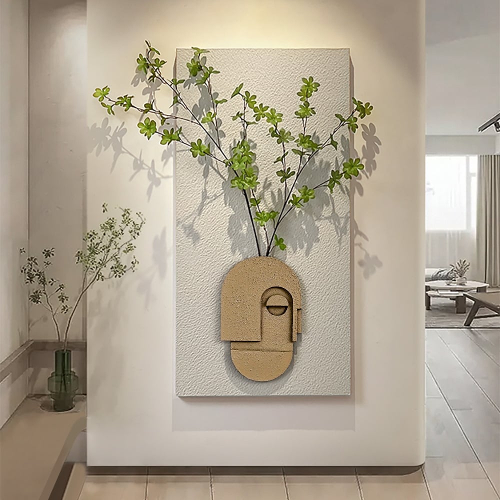 Japandi Handmade Sculpture with Artificial Plants - Japandi