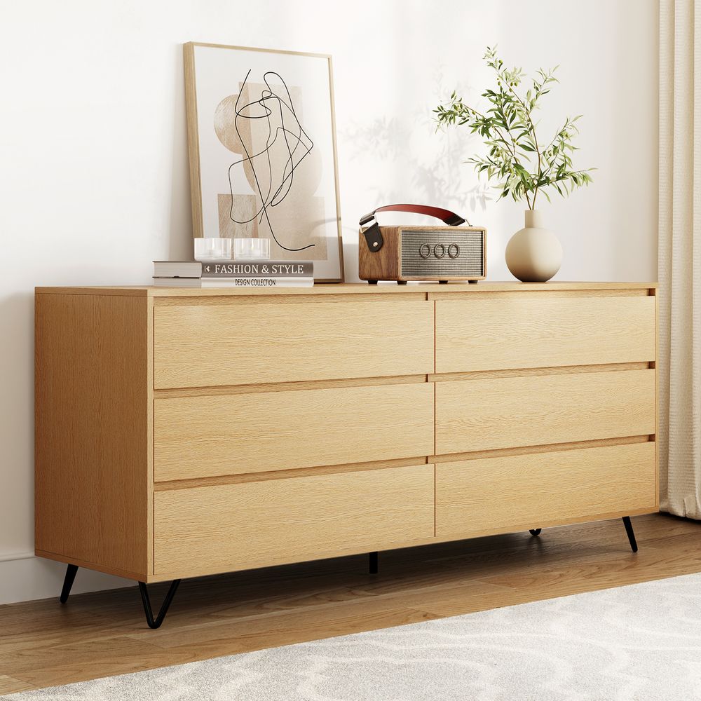 Japandi Rustic Wood Dresser - Japandi