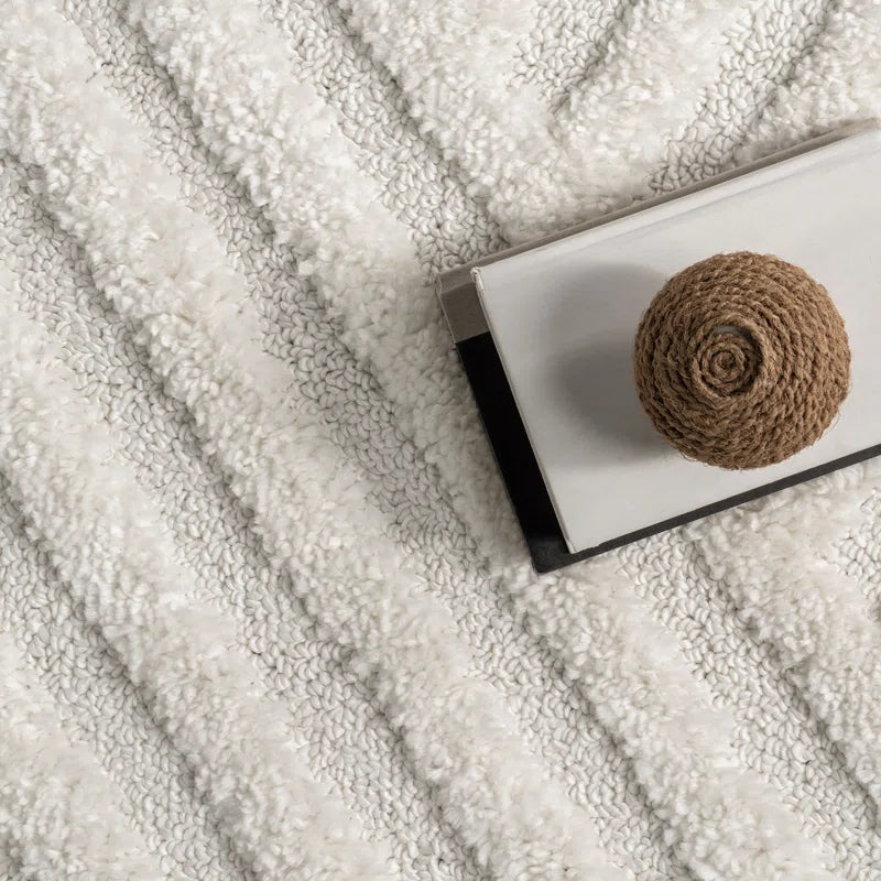Japandi Geometric Shag Tassel Rug - Japandi