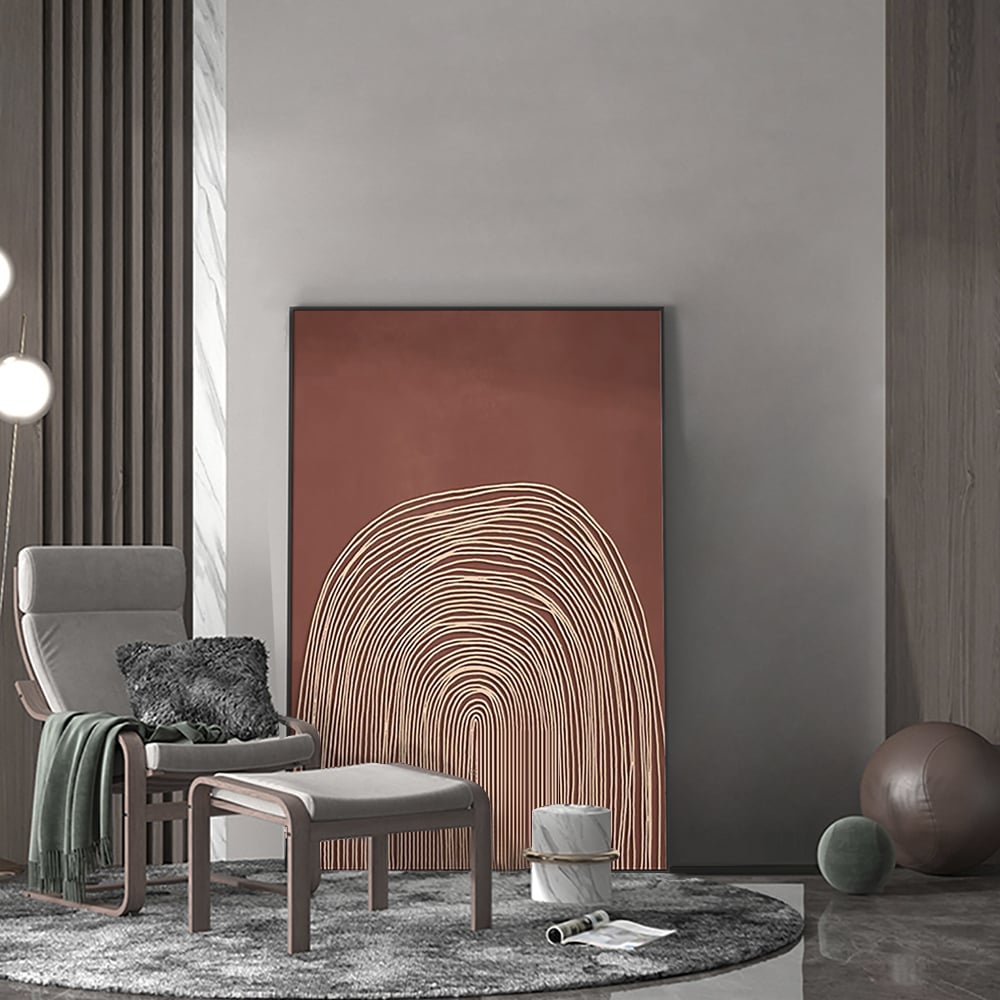 Japandi Red & Gold Wall Art - Japandi