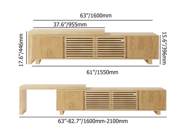 Japandi Wooden TV Stand - Japandi