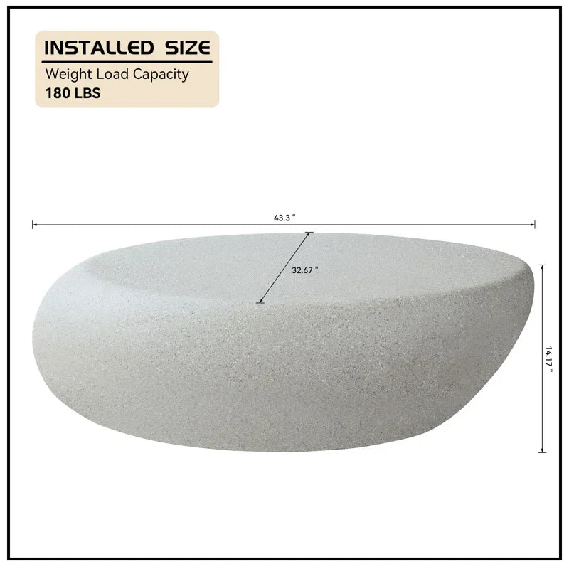 Japandi Rock Shape Coffee Table - Matte - Japandi