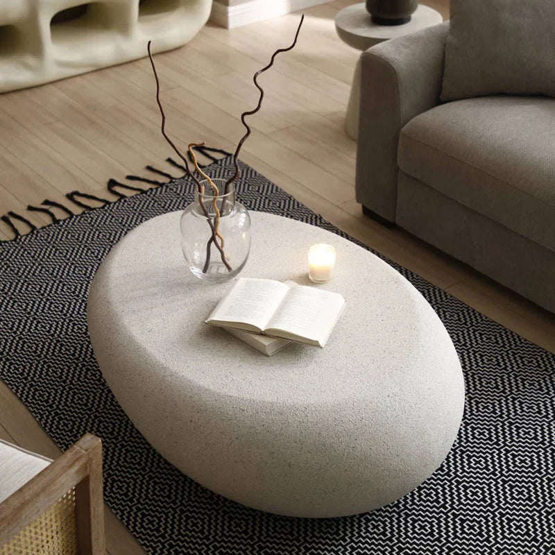 Japandi Rock Shape Coffee Table - Matte - Japandi