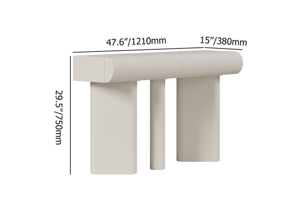 Japandi Faux Leather Console Table - Japandi