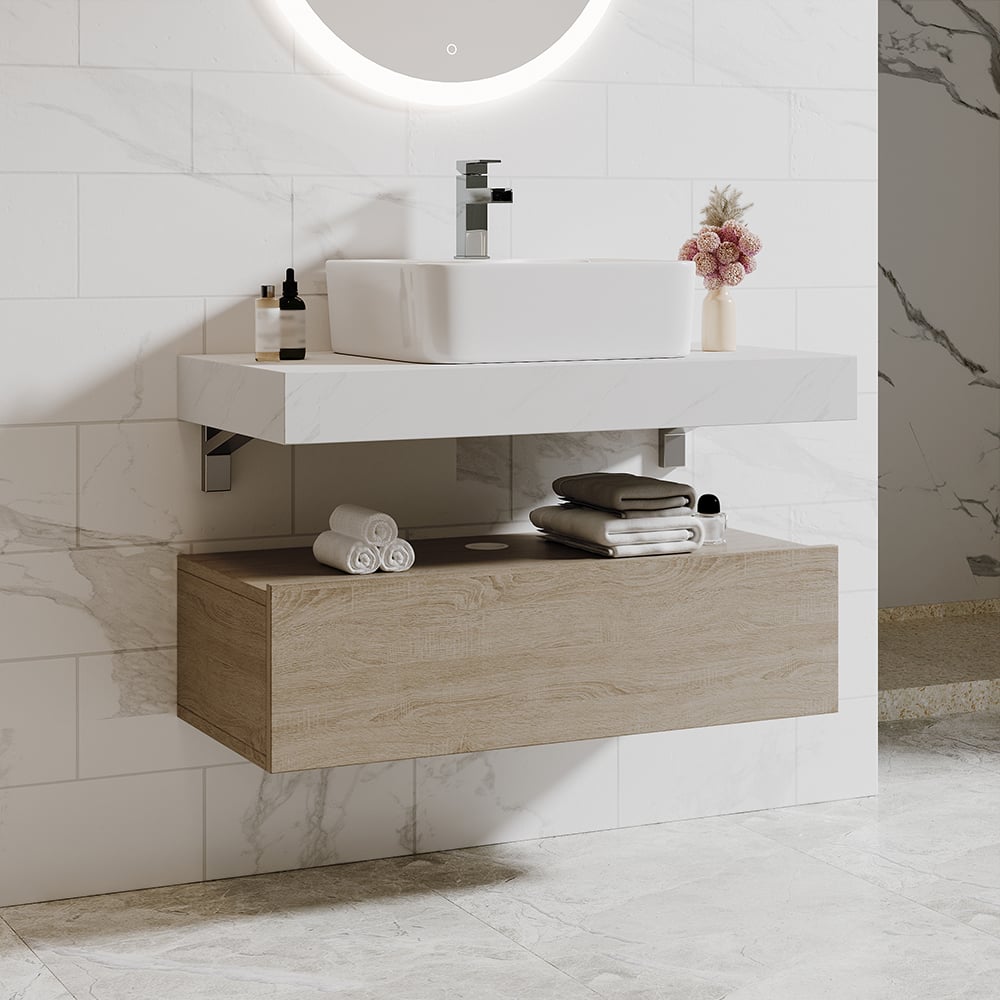 Japandi Floating Single Bathroom Vanity - Japandi
