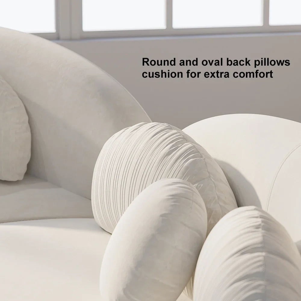 Japandi Curved Velvet Sectional Sofa - Japandi