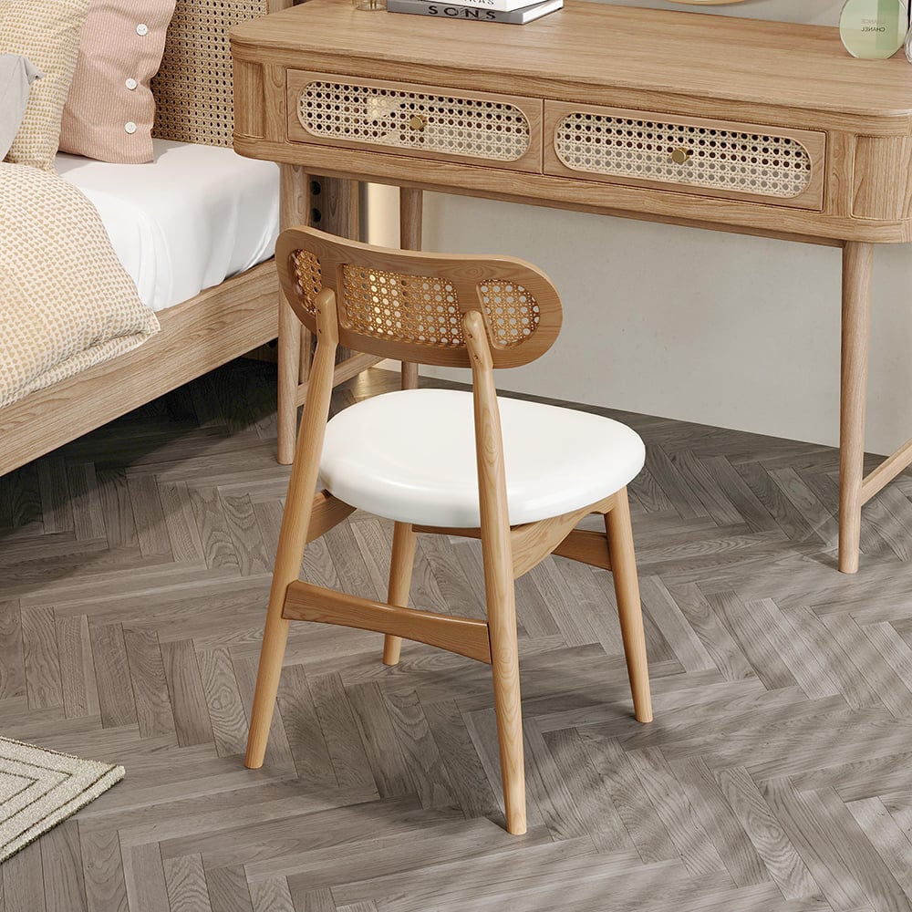 Japandi Rattan Upholstered Chair - Japandi