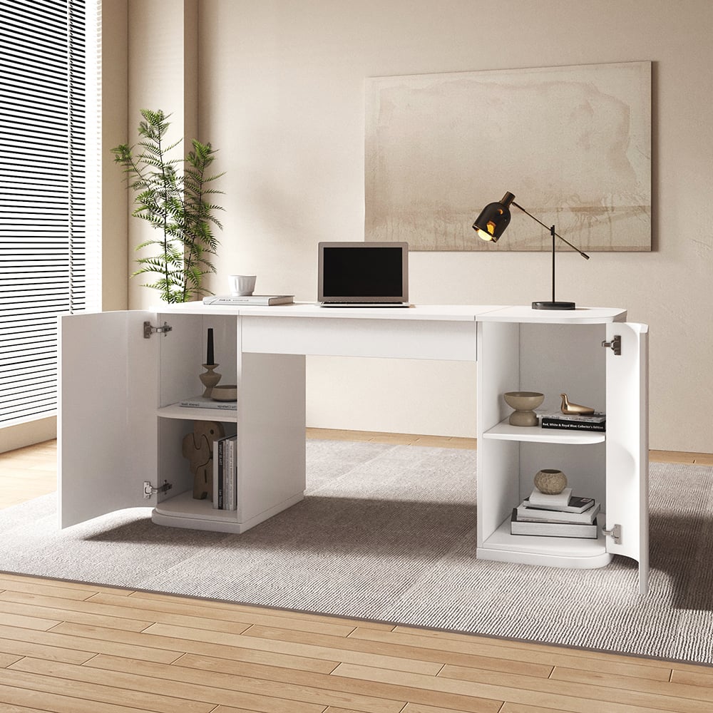 Japandi White Desk - Japandi