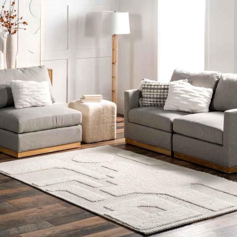 Ivory Geometric Japandi Rug - Japandi