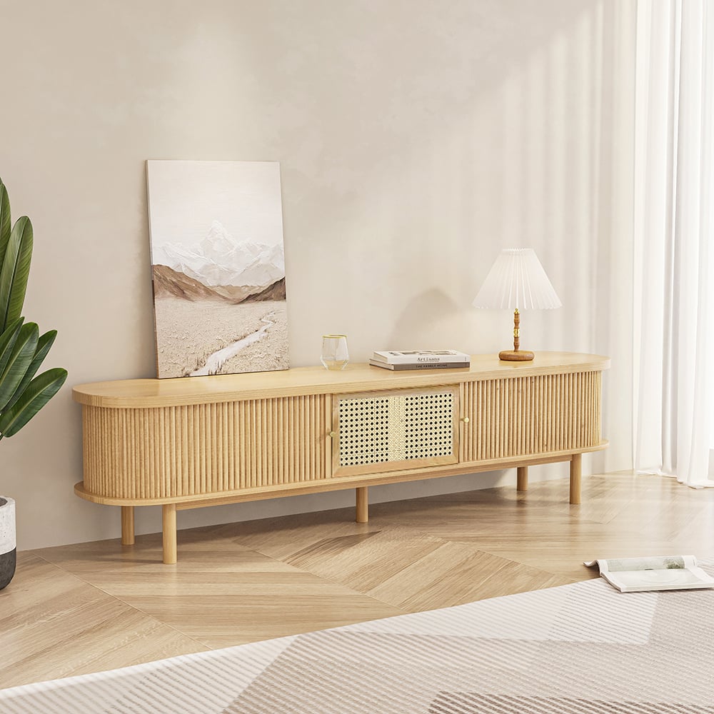 Japandi Rattan TV Stand - Japandi