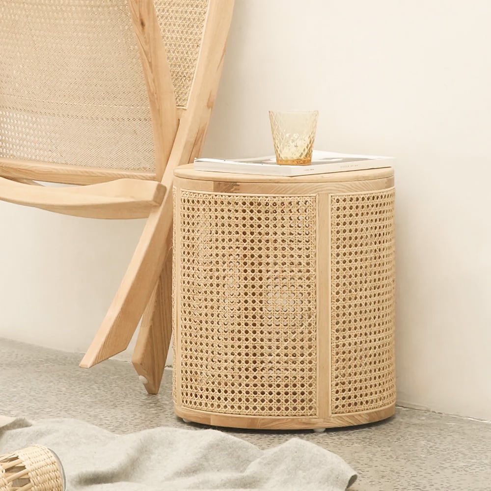 Japandi End Table with Storage - Japandi