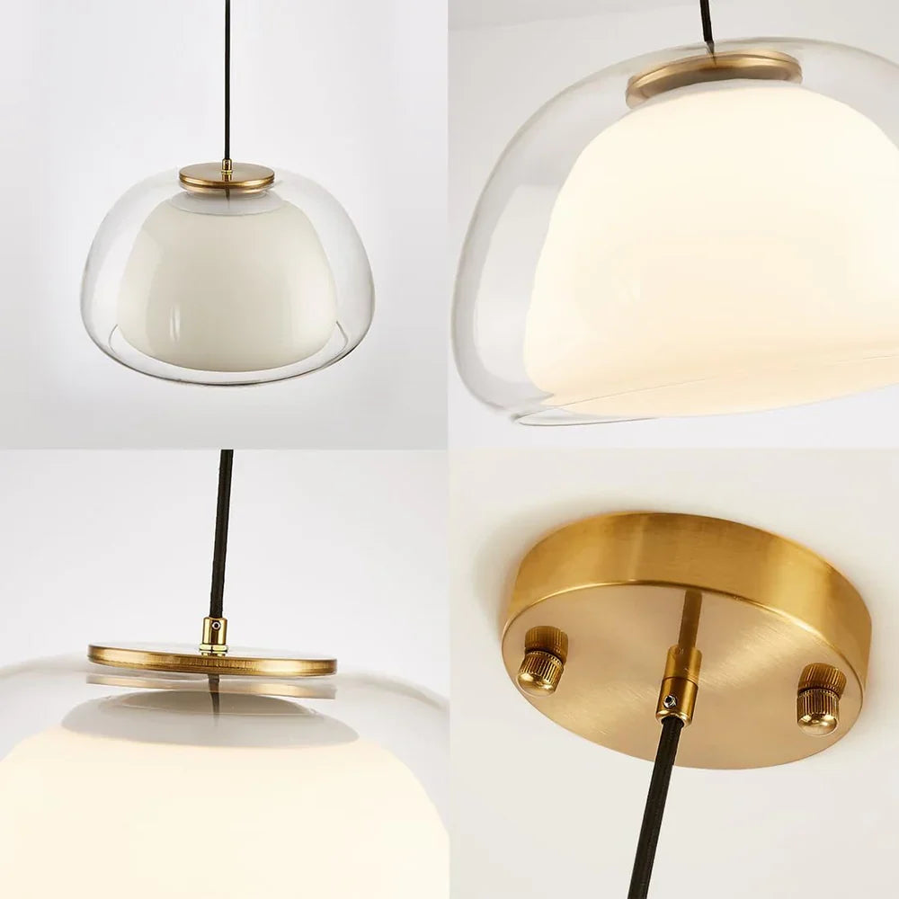 Japandi Glass Globe Pendant Light – Zabda - Japandi