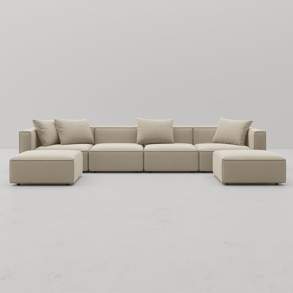 Japandi U-Shape Sectional Sofa - Japandi
