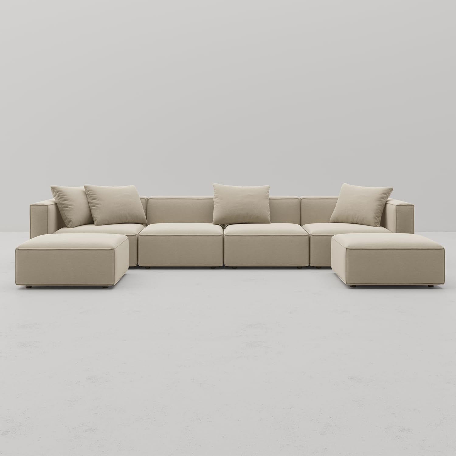 Japandi U-Shape Sectional Sofa - Japandi
