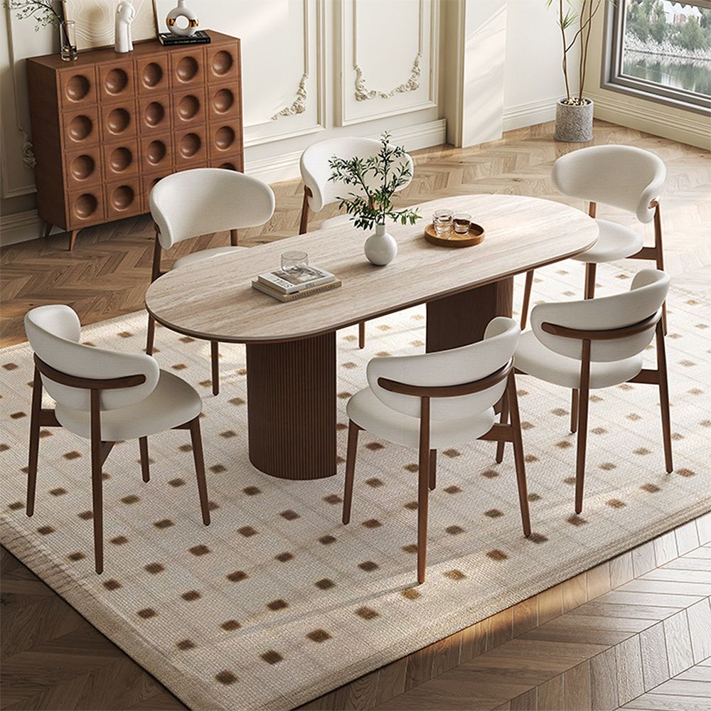 Japandi Wood Upholstered Chair (x2) - Japandi