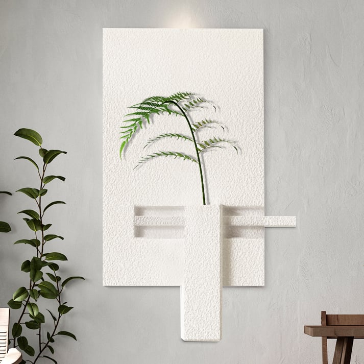 Japandi 3D Wall Art With Vase - Japandi