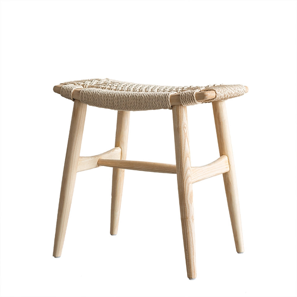 Japandi Small Rattan Ottoman - Japandi