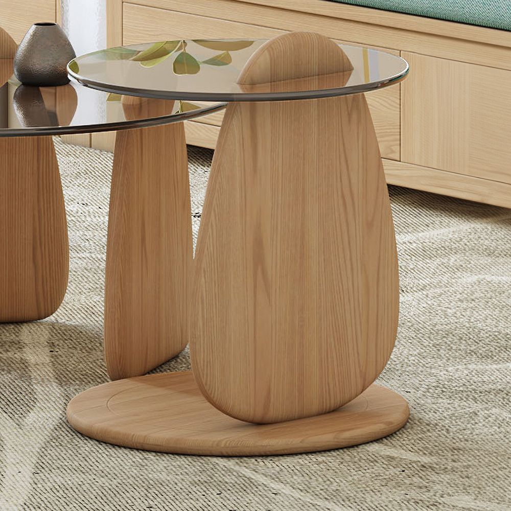 Japandi Tempered Glass Coffee Table Set - Japandi