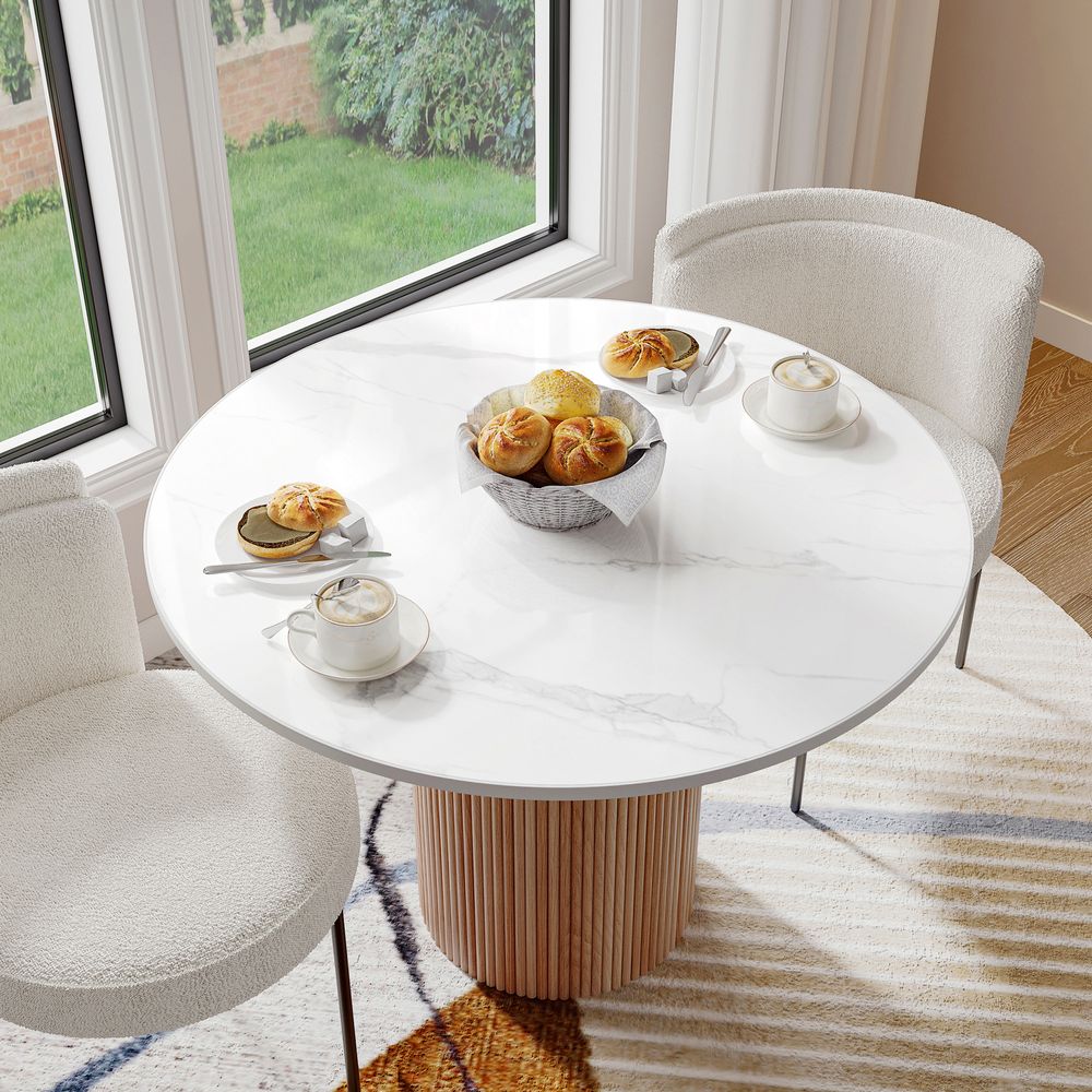 Japandi Table with Marble Top - Japandi