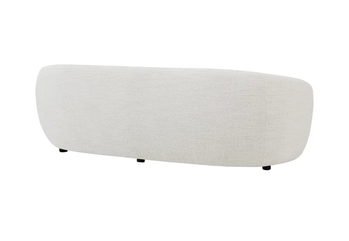 White Japandi Bouclé Sofa - Japandi