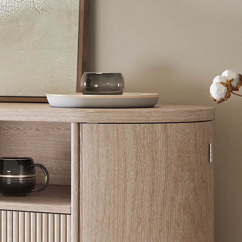 Japandi Tall Credenza - Japandi