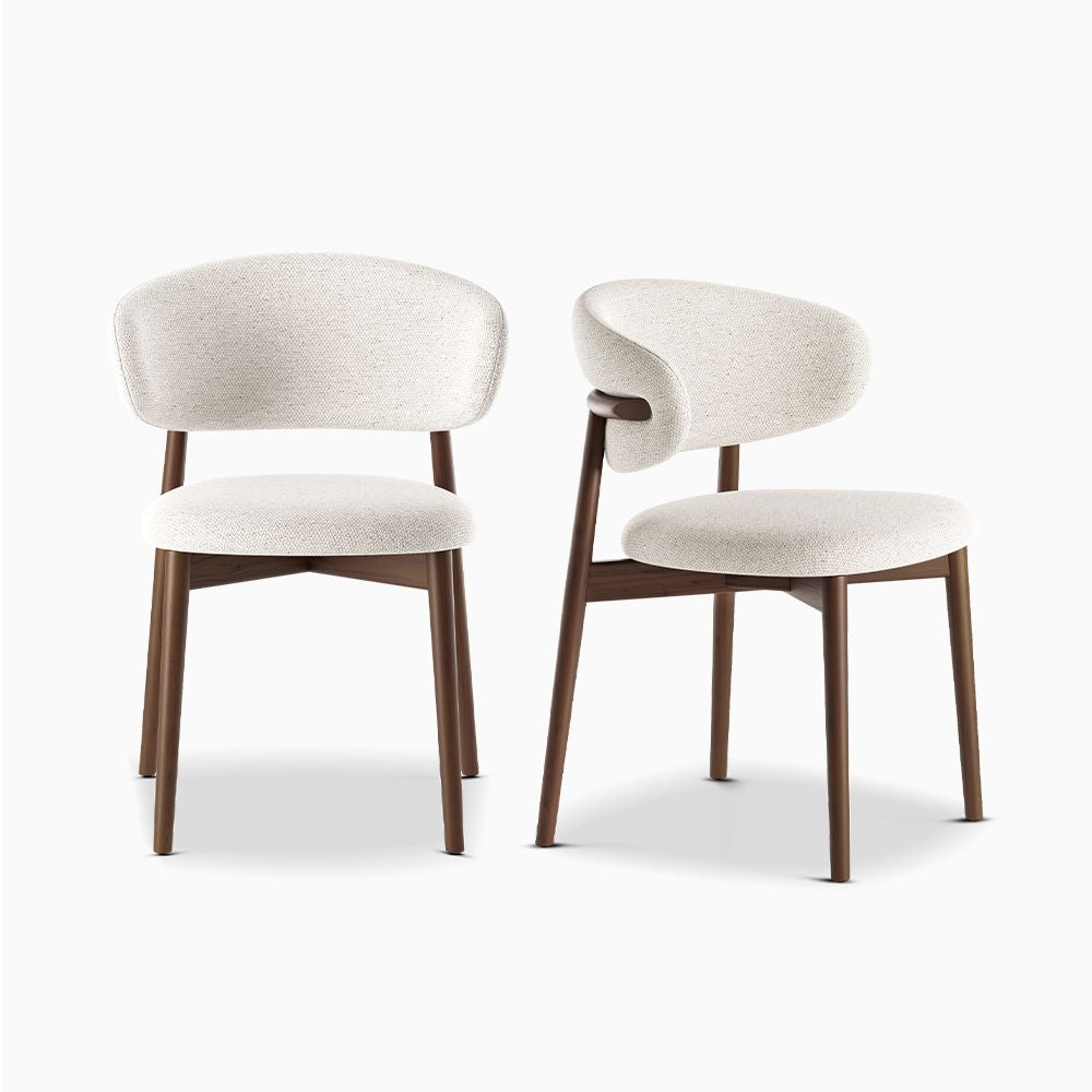 Japandi Wood Upholstered Chair (x2) - Japandi