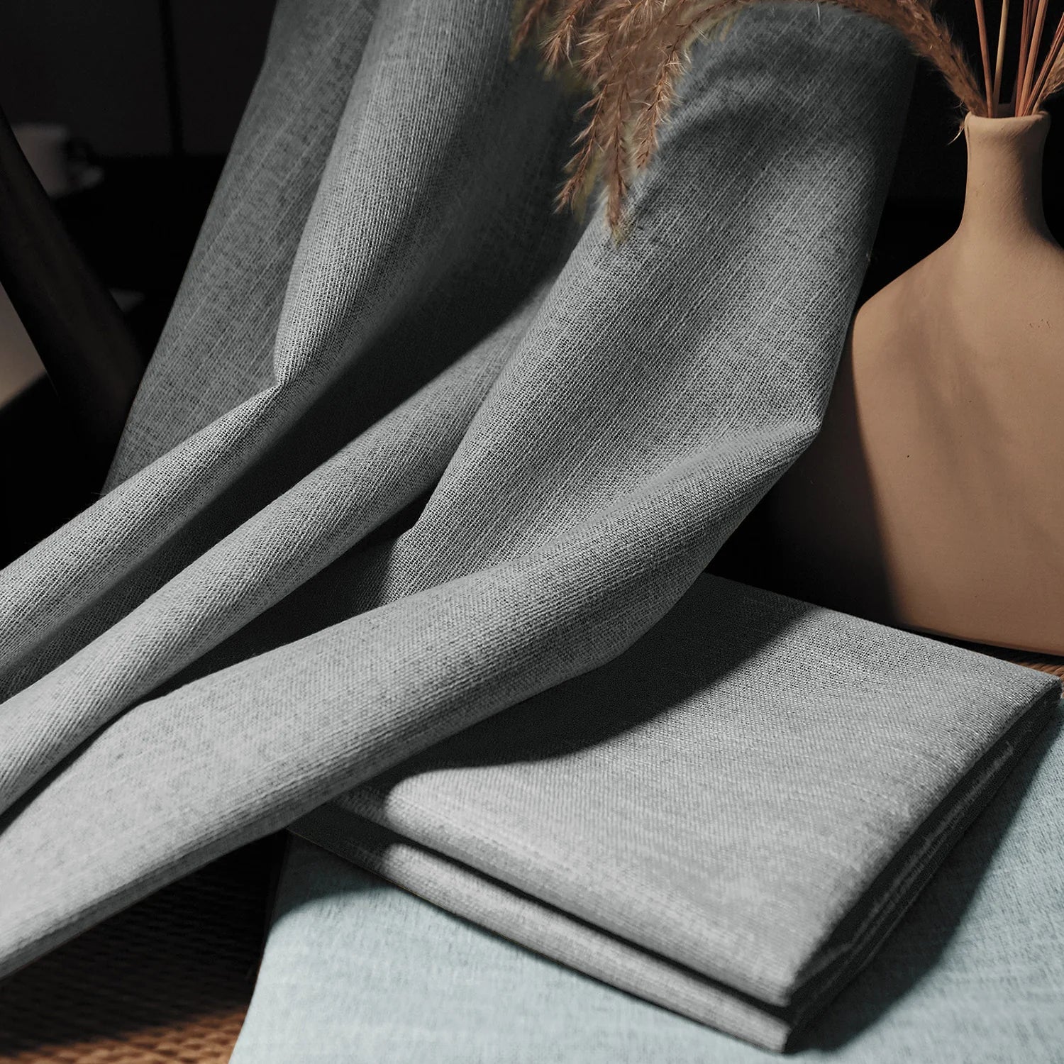 Japandi Custom Linen Total Blackout Curtains - Japandi