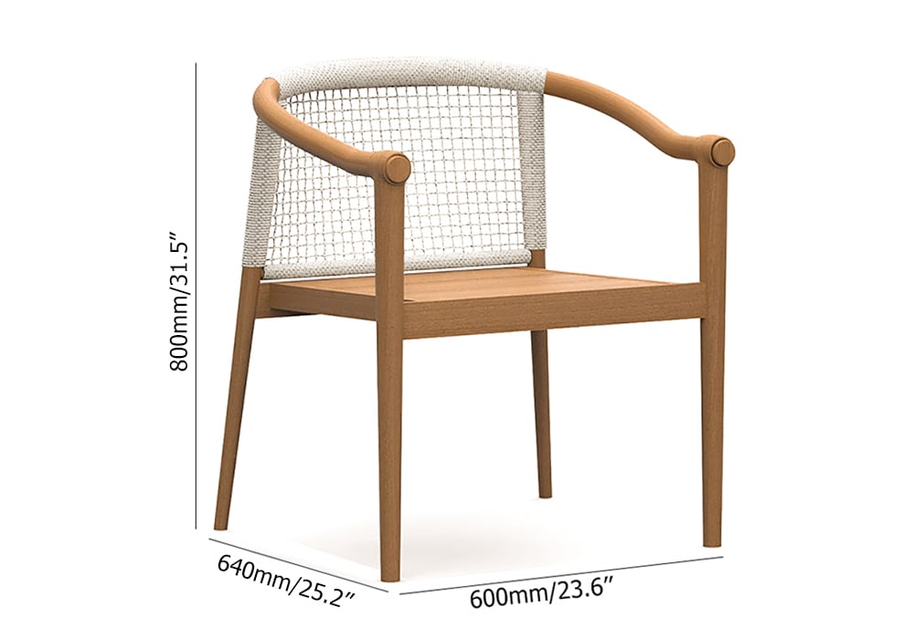 Japandi 7-Piece Round Wood Outdoor Dining Set With Chairs - Japandi