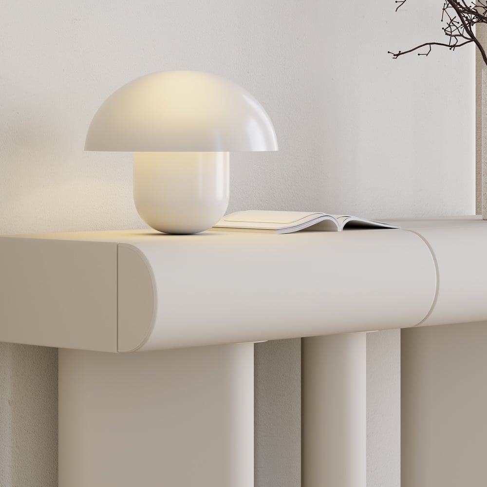 Japandi Faux Leather Console Table - Japandi