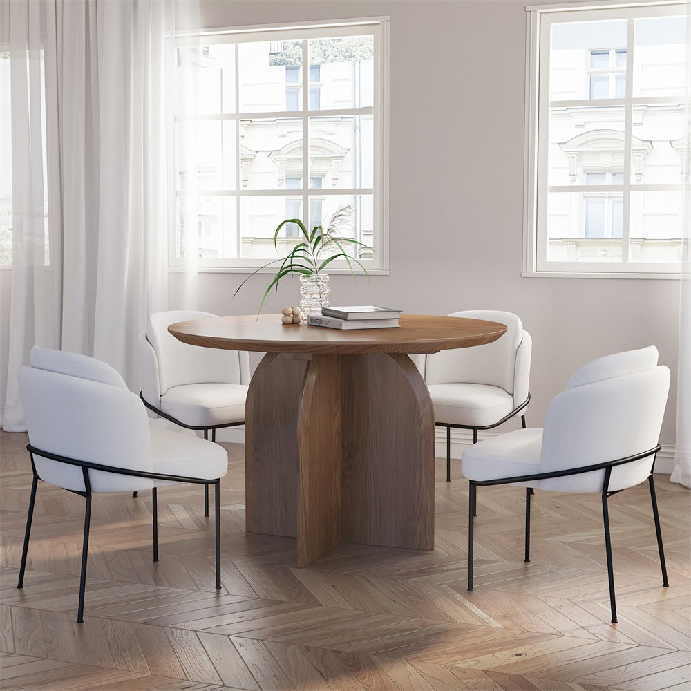 Japandi Round Wood Table for 4 - Japandi