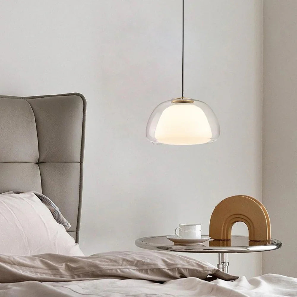 Japandi Glass Globe Pendant Light – Zabda - Japandi