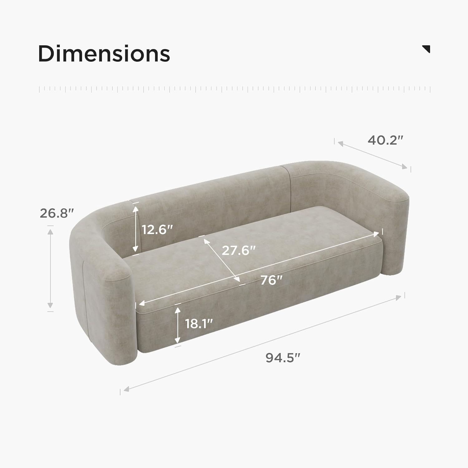 Japandi 3 Seater Couch - Japandi