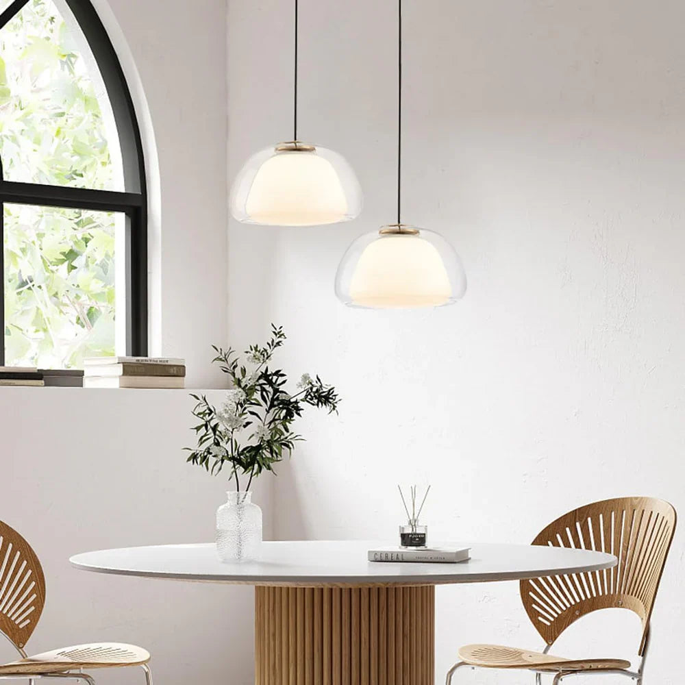 Japandi Glass Globe Pendant Light – Zabda - Japandi