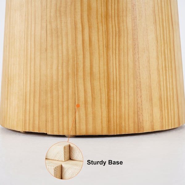 Japandi Round Wooden Side Table - Japandi