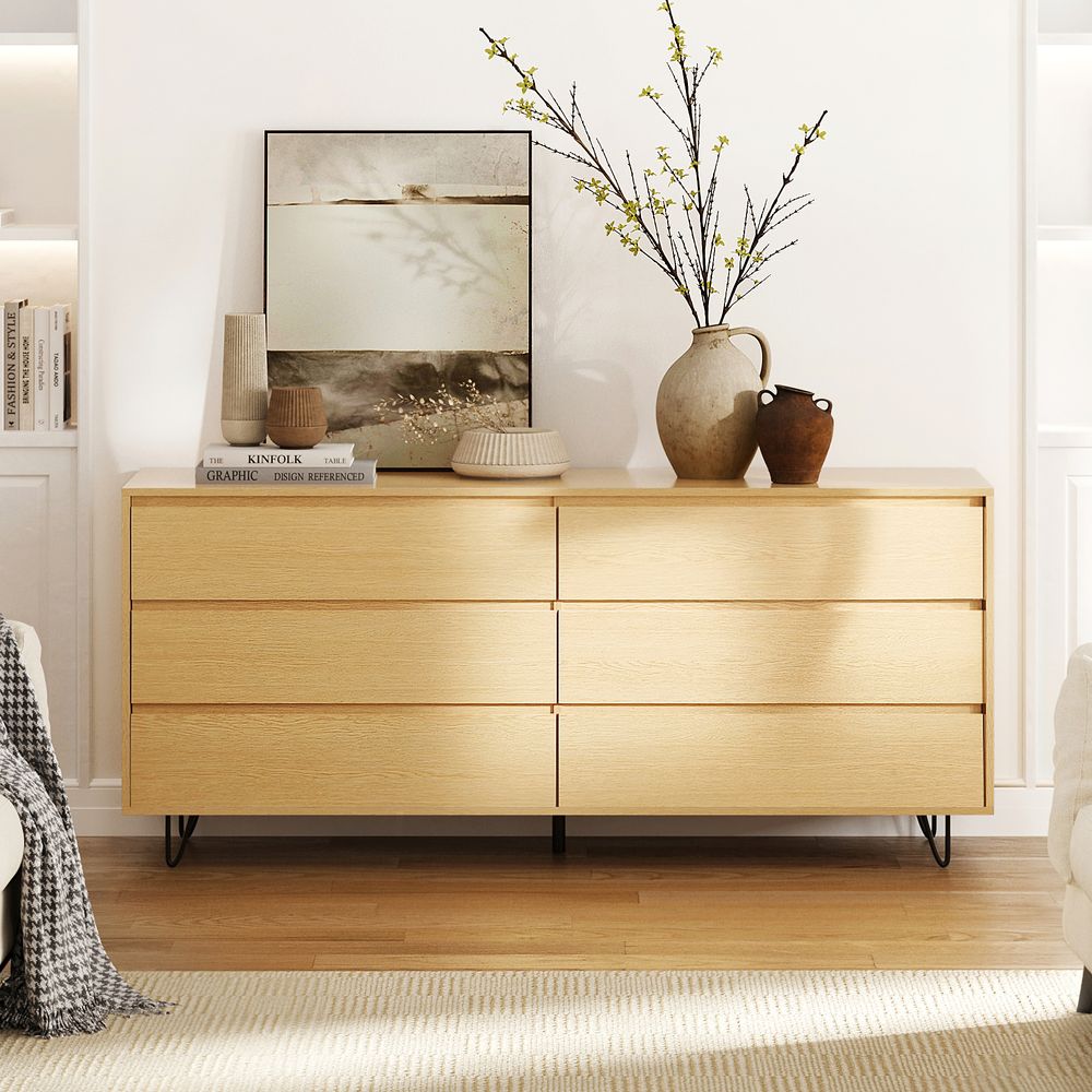 Japandi Rustic Wood Dresser - Japandi