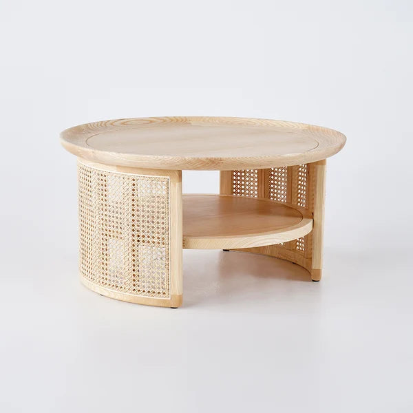 Japandi Round Wood Coffee Table - Japandi
