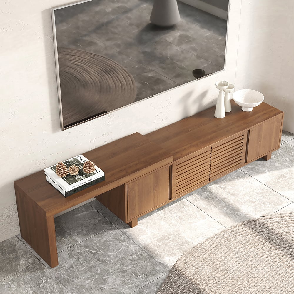 Japandi Walnut TV Stand - Japandi