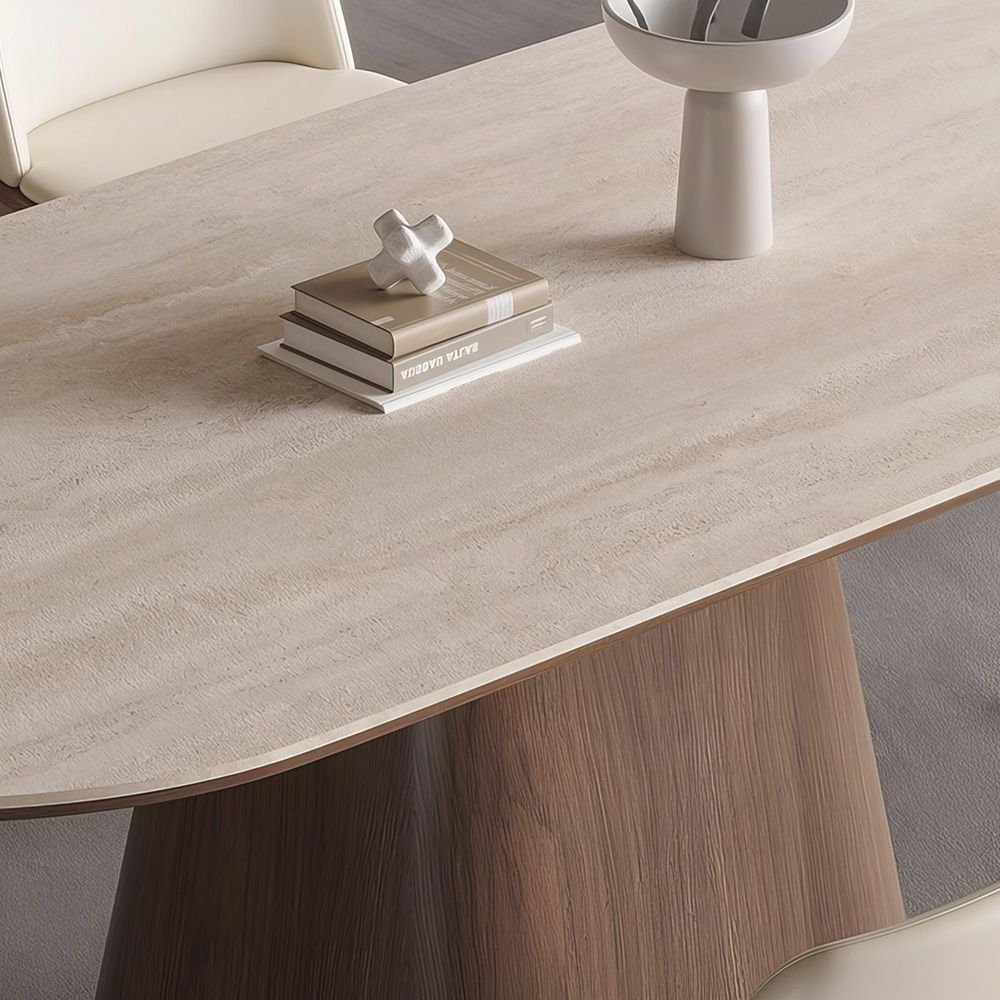Japandi Stone & Wood Table - Japandi
